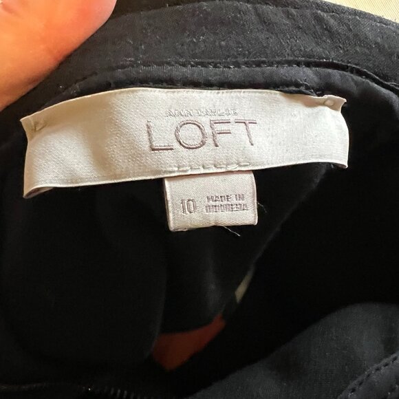 Loft Collared Dress - Plaid top with Solid Black Skirt - Back Zipper - 10 - Picture 5 of 5